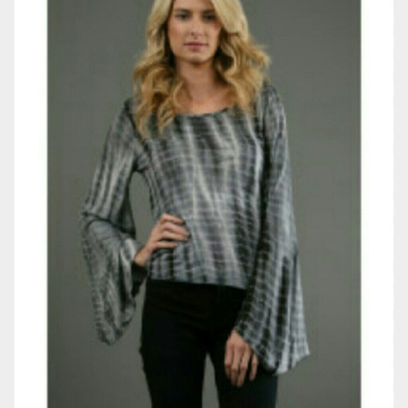 Free People Ashbury Gray Tie Dye Shirt Top Medium - Picture 6 of 6